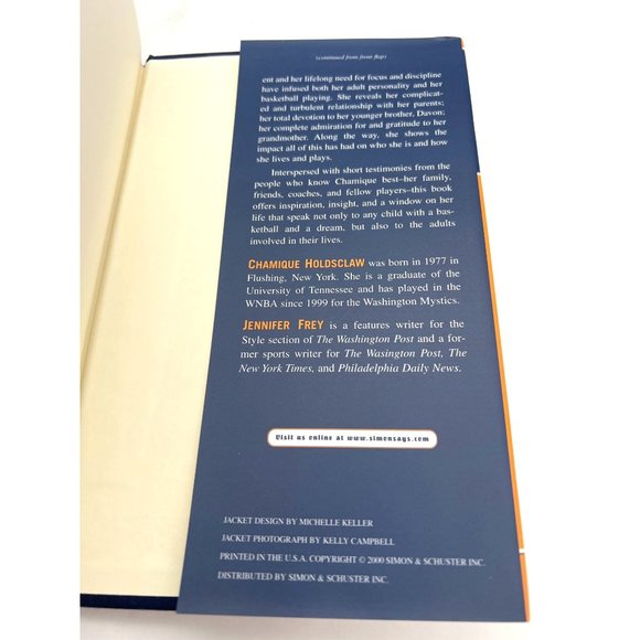 Chamique On Family Focus and Basketball 2000 First Edition Book Signed Scribner - Picture 6 of 8